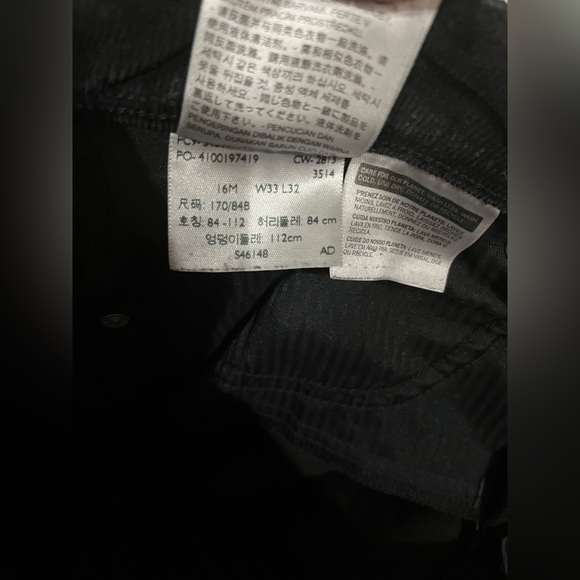 Levi’s Black Corduroy Legging Jeans Size 16 - Picture 6 of 7
